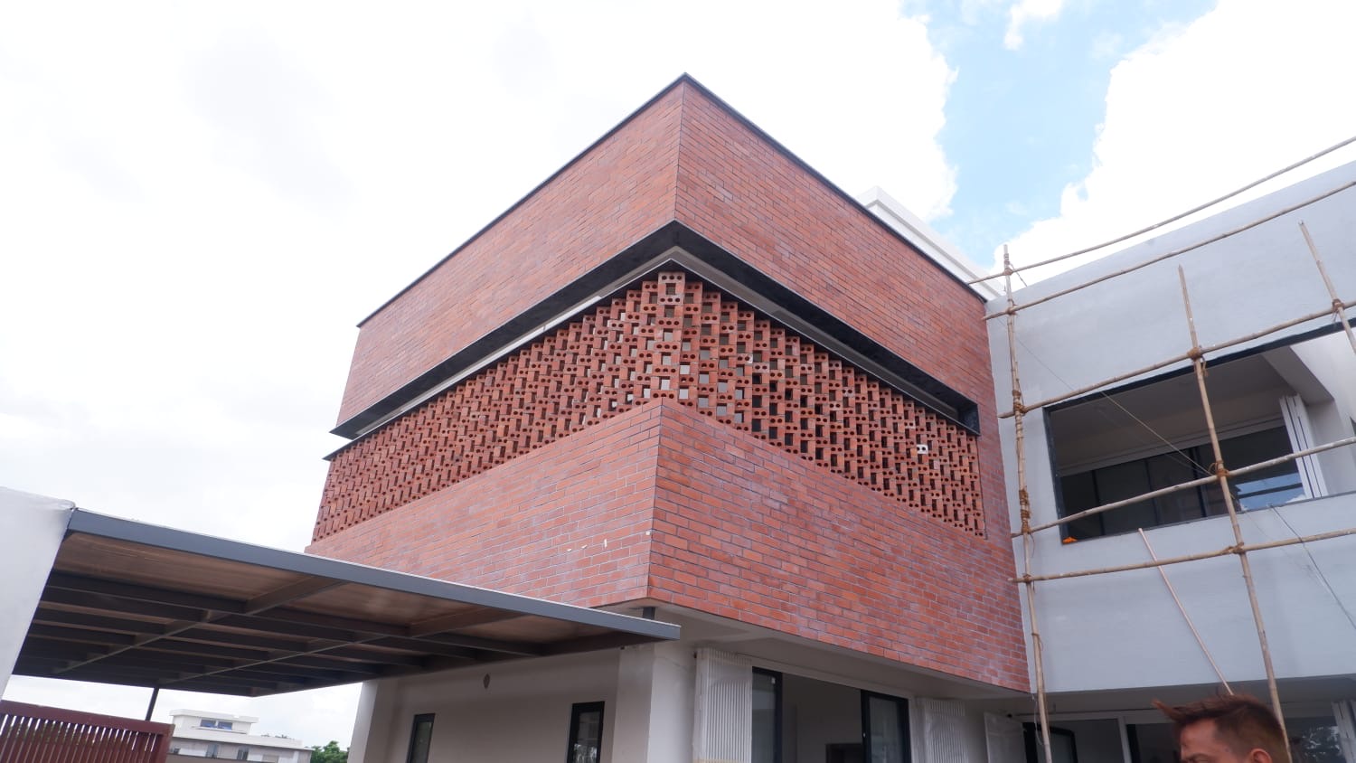 Exposed perforated brick facade — wire cut face bricks by Bricks Street